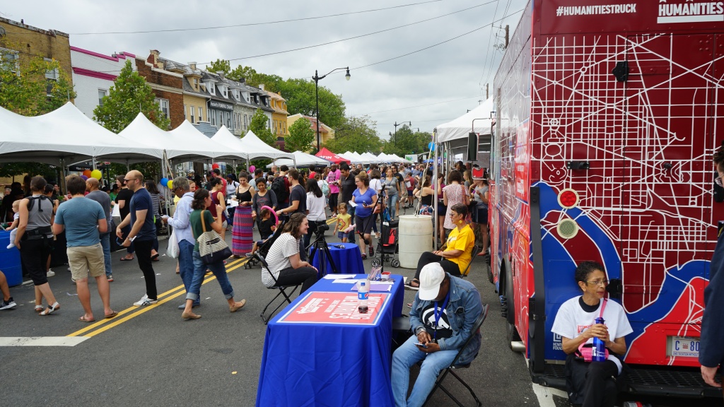 The Humanities Truck set up in the perfect location for foot traffic during the 2019 "Celebrate Petworth" Festival