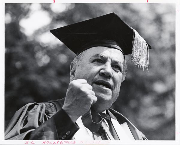 The Honorable Raul Prebisch speaking at the 55th Commencement ceremony (SIS), June 8, 1969